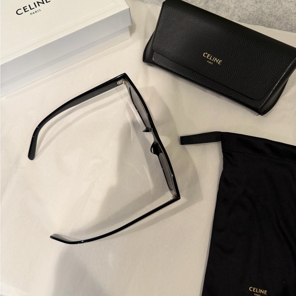 Celine Black Rectangular Sunglasses With Case - image 5